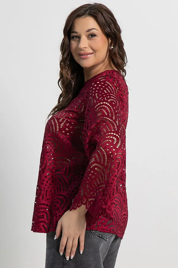 Блуза Лунная ночь LADY TAIGA, бордовая - фото 2