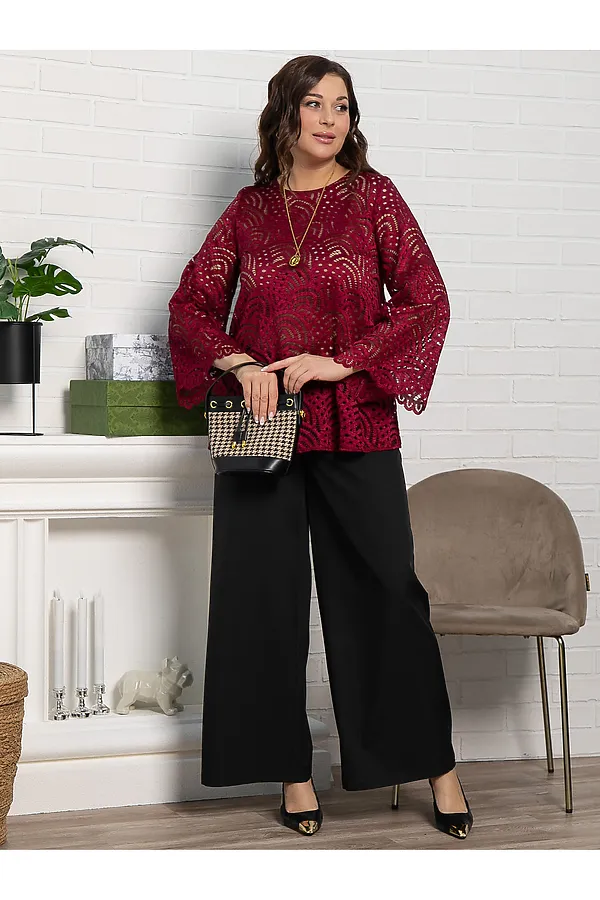 Блуза Лунная ночь LADY TAIGA, бордовая - фото 2