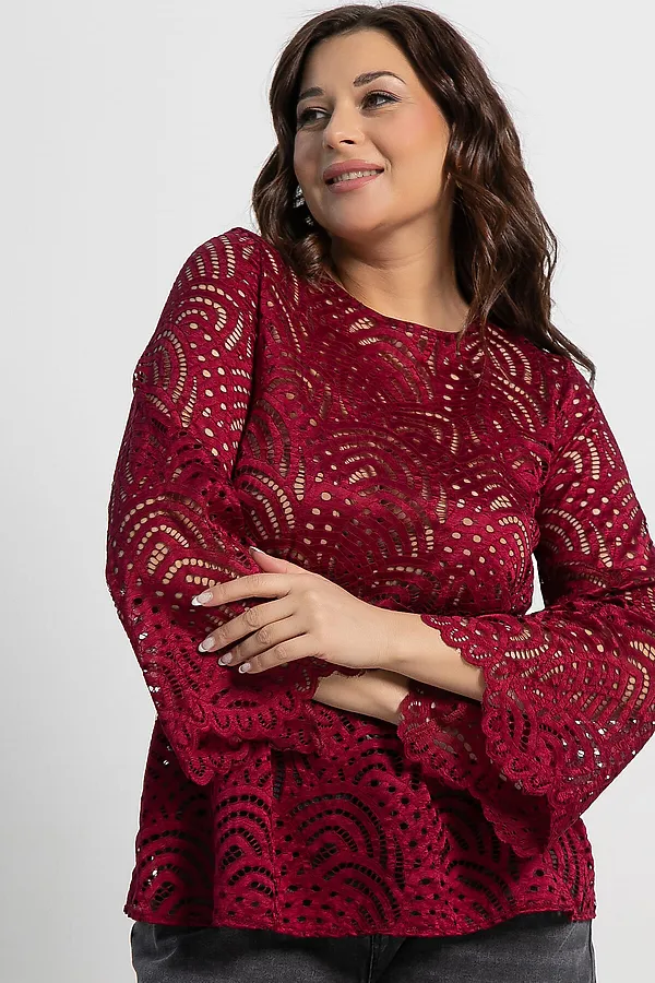 Блуза Лунная ночь LADY TAIGA, бордовая - фото 2