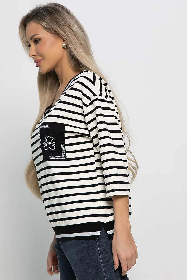 Блуза Элайза LADY TAIGA, бежево-черная - фото 2