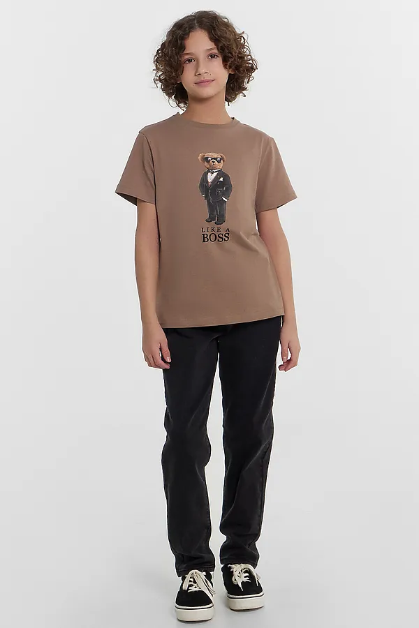 Футболка для мальчиков MARK FORMELLE, мокко +печать - фото 2