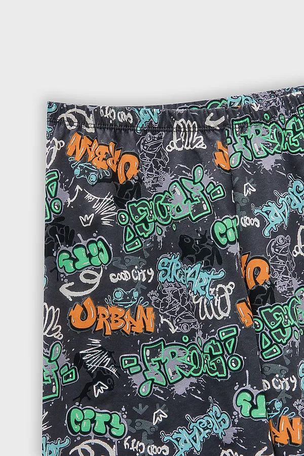 Комплект для мальчиков (футболка, шорты) MARK FORMELLE, мандарин +надписи на графите - фото 2