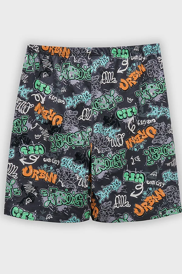 Комплект для мальчиков (футболка, шорты) MARK FORMELLE, мандарин +надписи на графите - фото 2