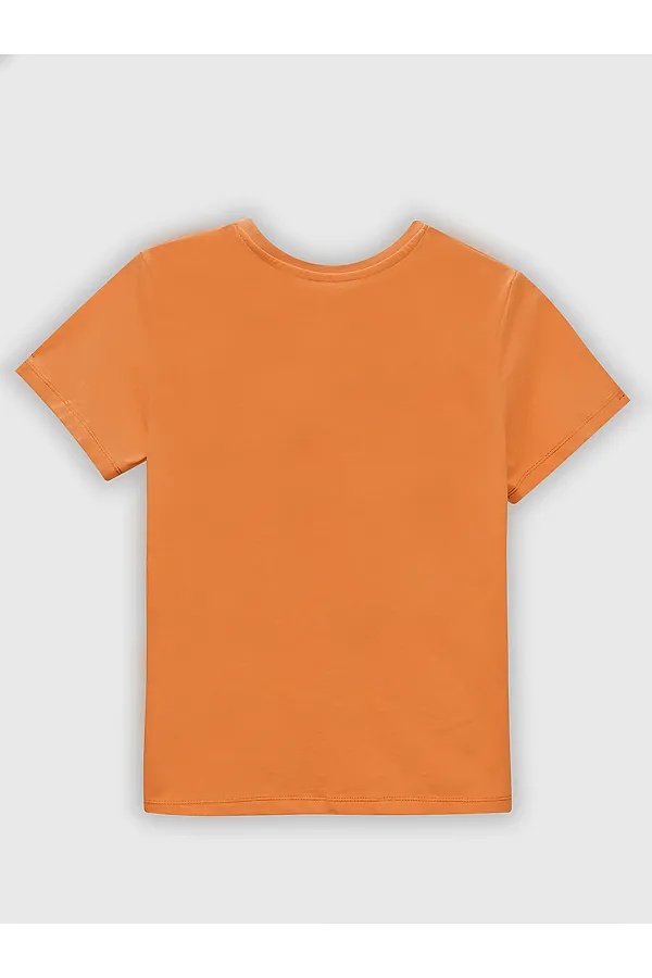 Комплект для мальчиков (футболка, шорты) MARK FORMELLE, мандарин +надписи на графите - фото 2