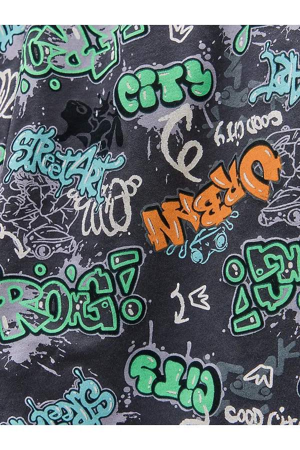 Комплект для мальчиков (футболка, шорты) MARK FORMELLE, мандарин +надписи на графите - фото 2