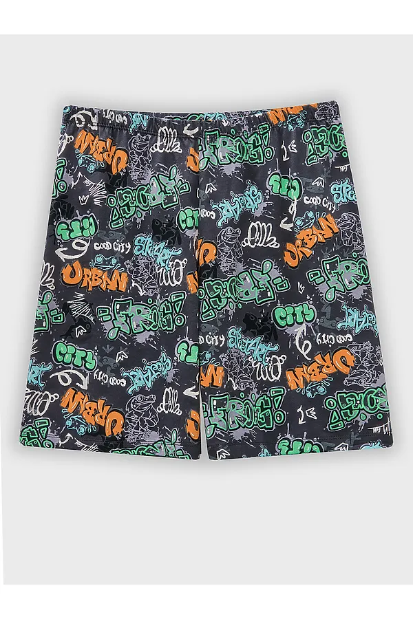 Комплект для мальчиков (футболка, шорты) MARK FORMELLE, мандарин +надписи на графите - фото 2