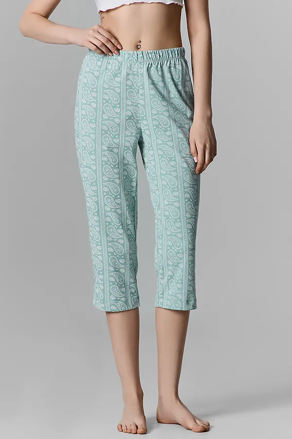 Бриджи женские MARK FORMELLE, пейсли на бирюзовом - фото 2