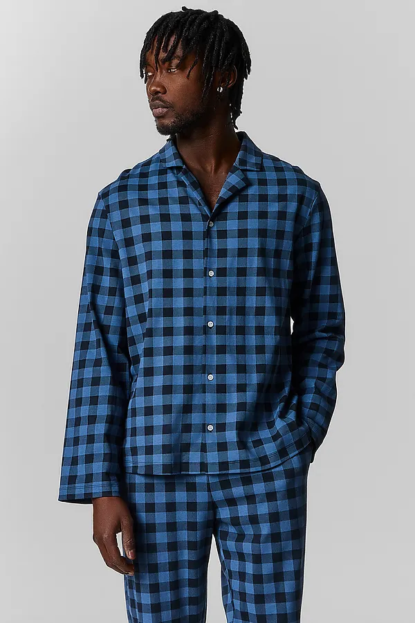 Комплект мужской (сорочка верхняя, брюки) MARK FORMELLE, клетка на т.синем - фото 2