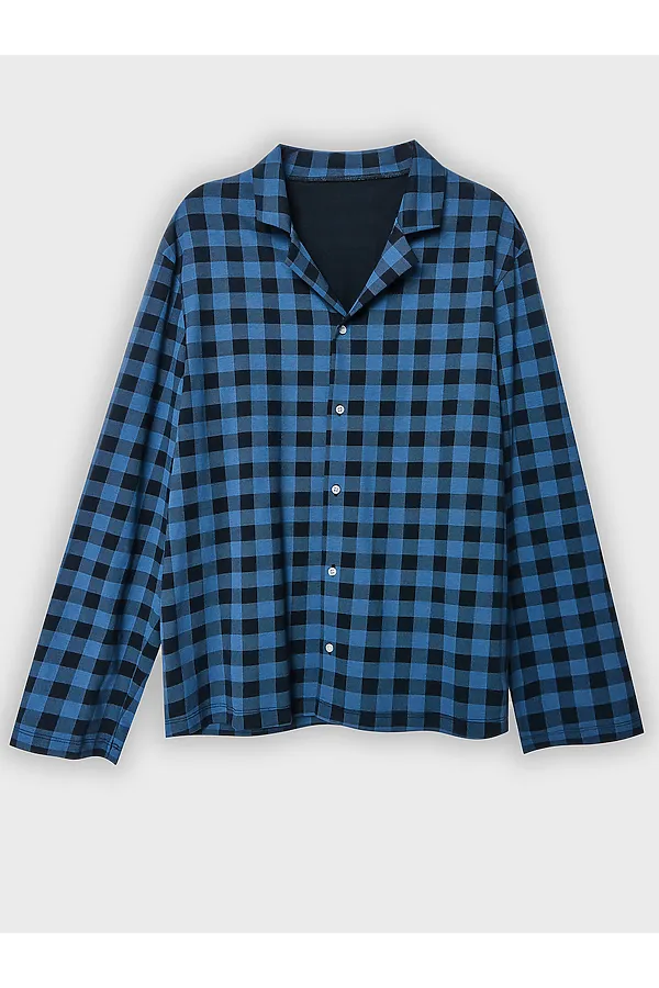 Комплект мужской (сорочка верхняя, брюки) MARK FORMELLE, клетка на т.синем - фото 2