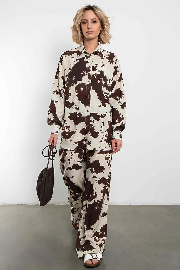 Рубашка KOSMOS, молочный/шоколадный - фото 2