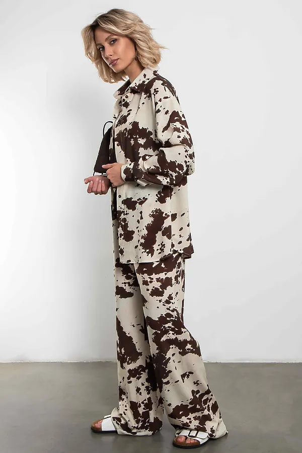 Рубашка KOSMOS, молочный/шоколадный - фото 2