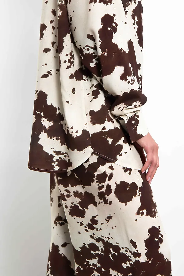 Рубашка KOSMOS, молочный/шоколадный - фото 2