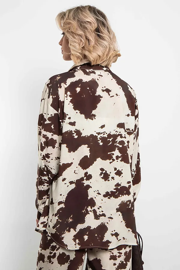 Рубашка KOSMOS, молочный/шоколадный - фото 2