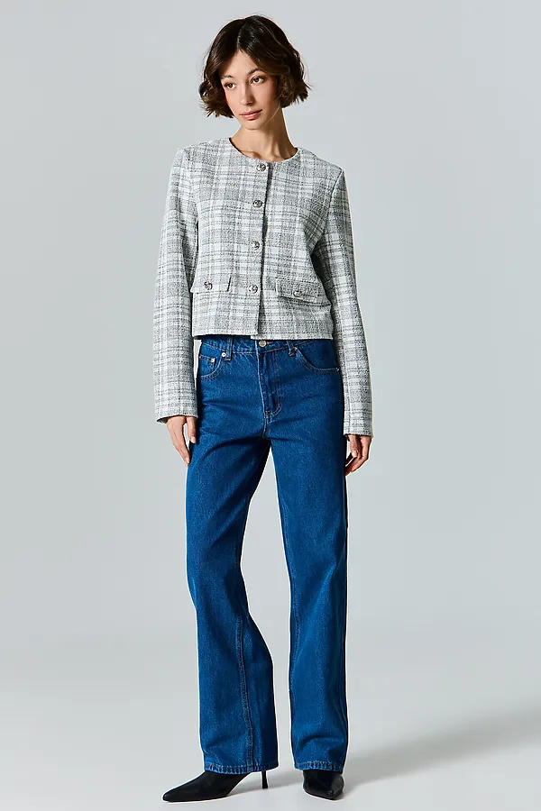 Жакет женский MARK FORMELLE, черно -белая клетка - фото 2