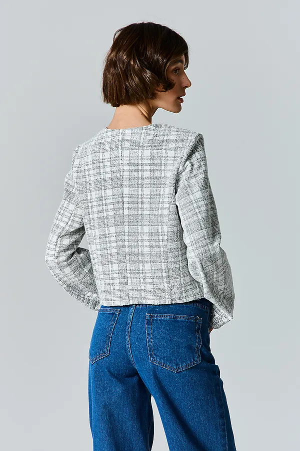 Жакет женский MARK FORMELLE, черно -белая клетка - фото 2