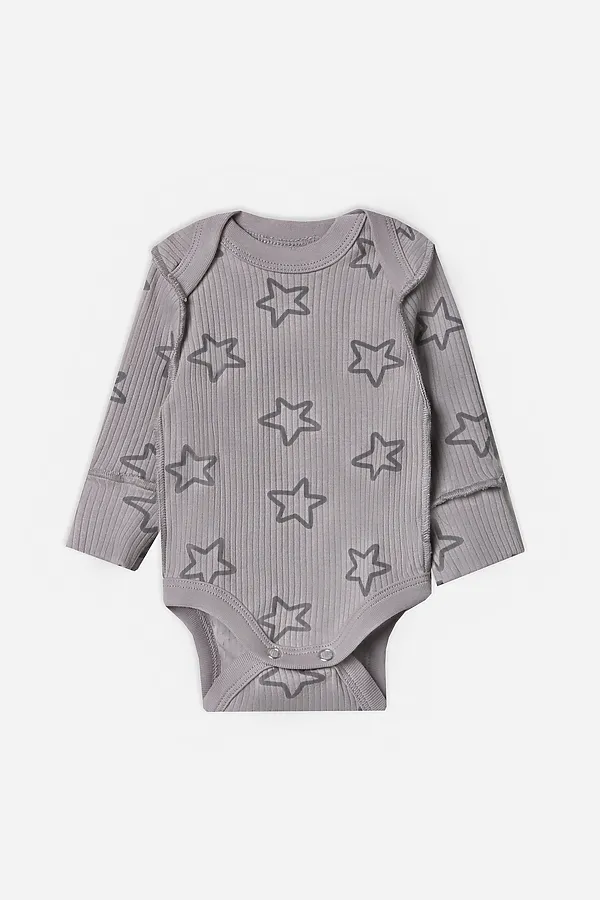 Боди детское (2шт.) MARK FORMELLE, барашки на абрикосовом +звездочки на сером - фото 2