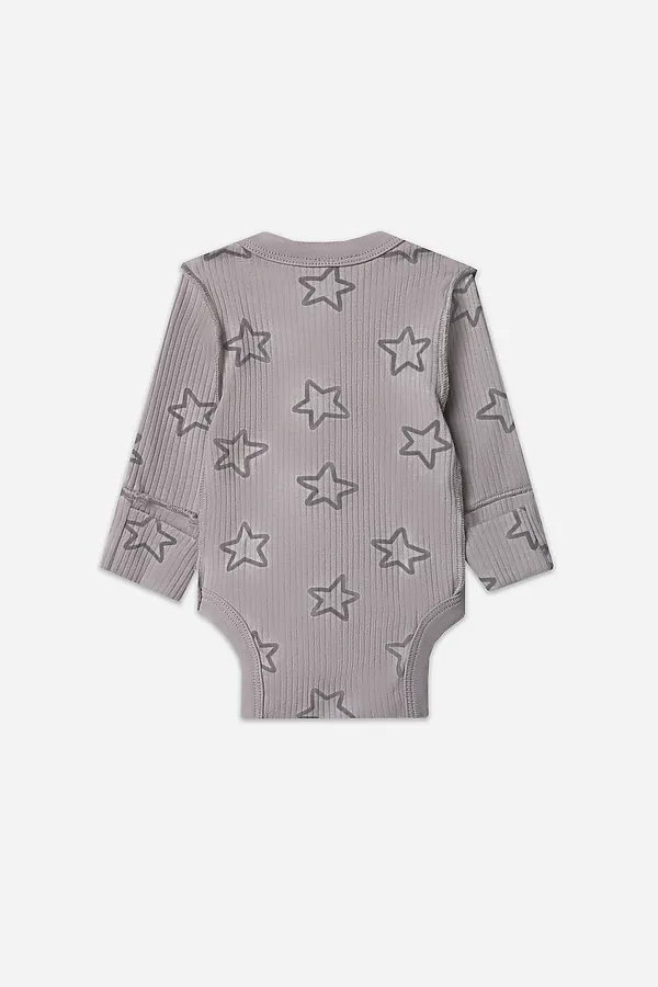 Боди детское (2шт.) MARK FORMELLE, барашки на абрикосовом +звездочки на сером - фото 2