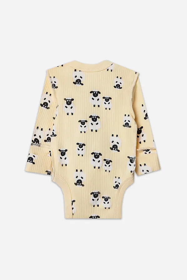 Боди детское (2шт.) MARK FORMELLE, барашки на абрикосовом +звездочки на сером - фото 2