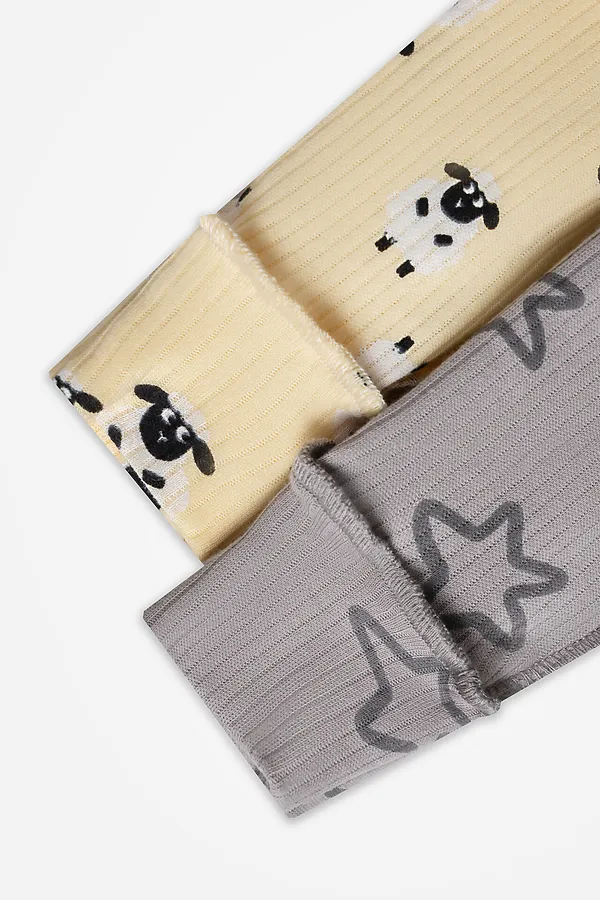 Боди детское (2шт.) MARK FORMELLE, барашки на абрикосовом +звездочки на сером - фото 2