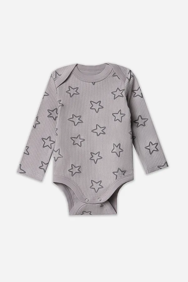 Боди детское (2шт.) MARK FORMELLE, барашки на абрикосовом +звездочки на сером - фото 2