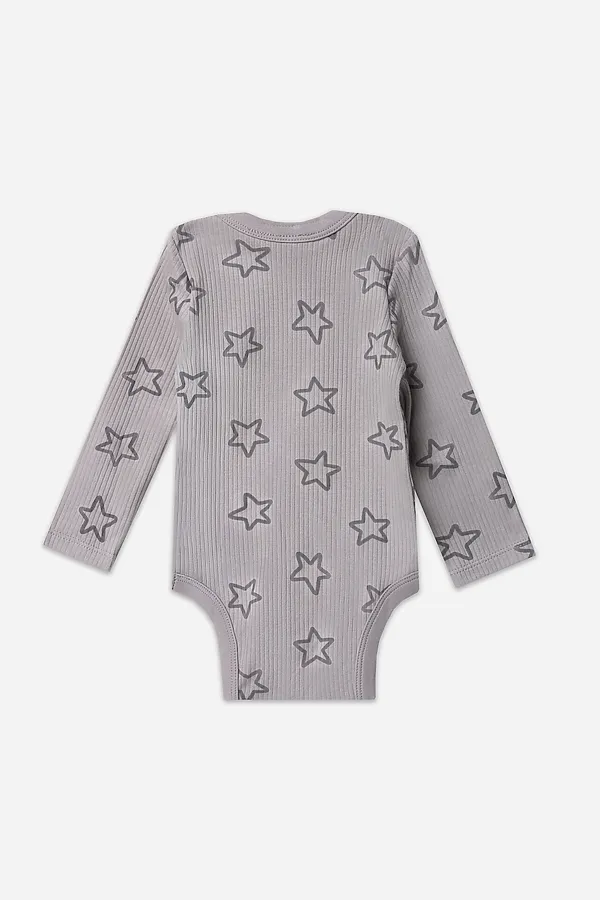 Боди детское (2шт.) MARK FORMELLE, барашки на абрикосовом +звездочки на сером - фото 2