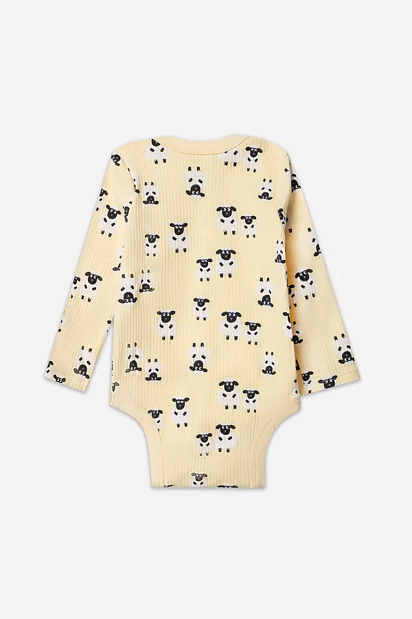 Боди детское (2шт.) MARK FORMELLE, барашки на абрикосовом +звездочки на сером - фото 2