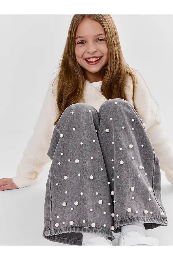 Джинсы для девочек MARK FORMELLE, светло -серый - фото 2