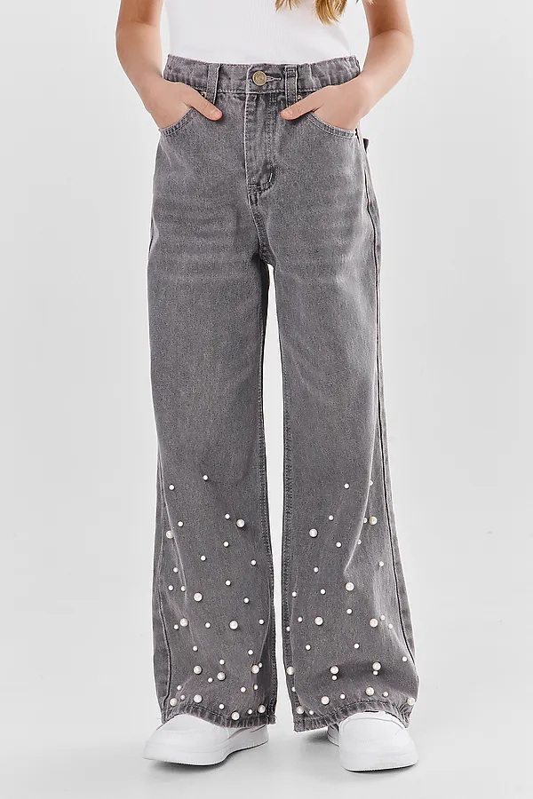 Джинсы для девочек MARK FORMELLE, светло -серый - фото 2