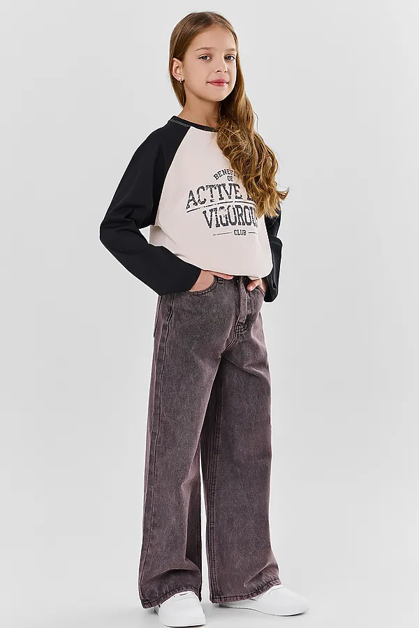 Джинсы для девочек MARK FORMELLE, шоколад - фото 2