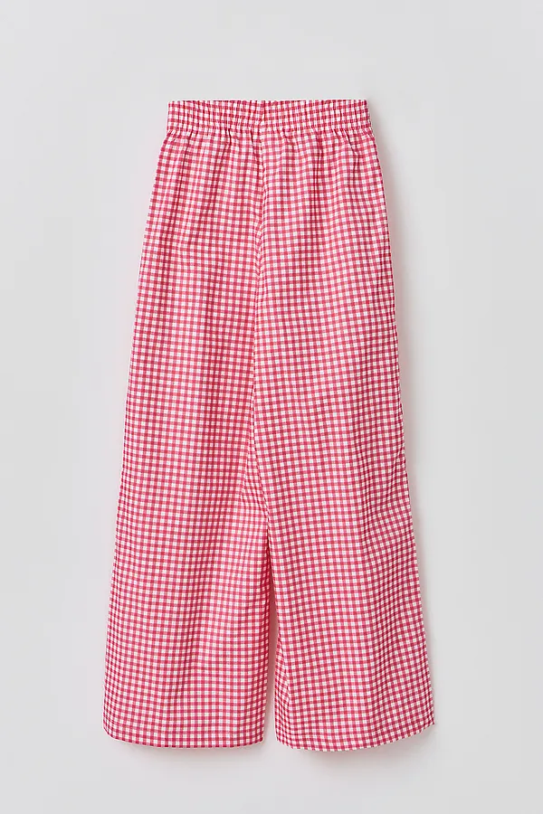 Комплект для девочек (футболка, брюки) MARK FORMELLE, розовый +розовая клетка - фото 2