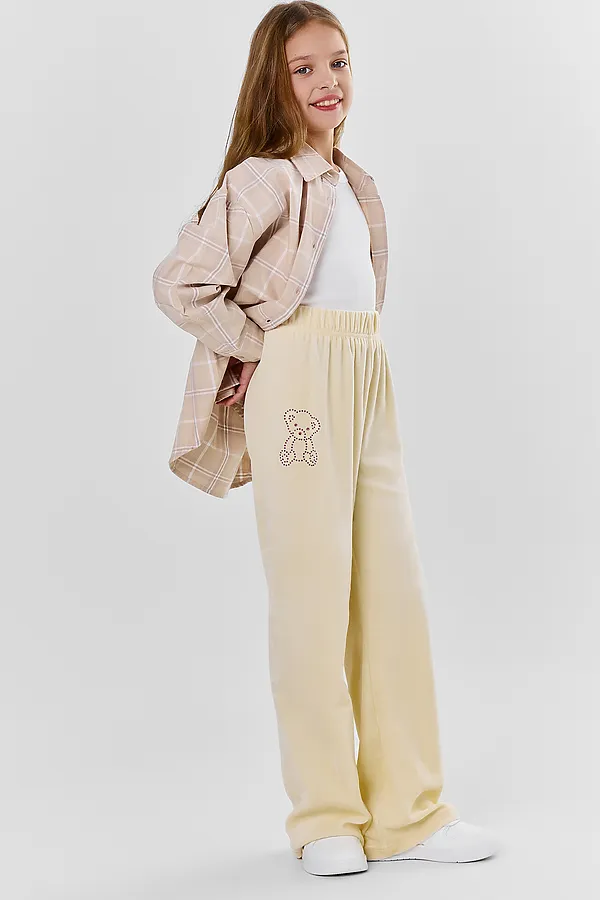 Брюки для девочек домашние MARK FORMELLE, молочный +печать - фото 2