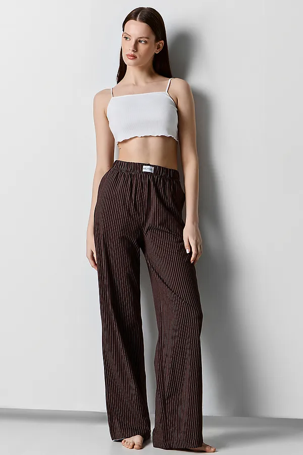 Брюки MARK FORMELLE, полоска на коричневом - фото 2