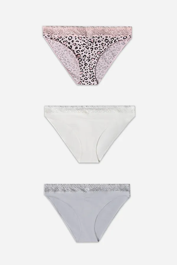 Трусы женские (3шт.) MARK FORMELLE, леопард на розовом - фото 2