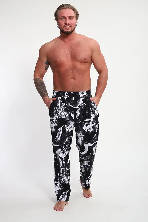 Брюки Б-02 Дым НАТАЛИ, черный/белый дым - фото 2