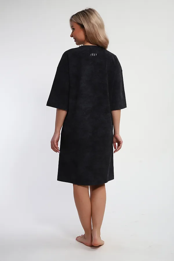 Платье туника варенка с принтом Сердце ТП-02 НАТАЛИ, темно-серый - фото 2