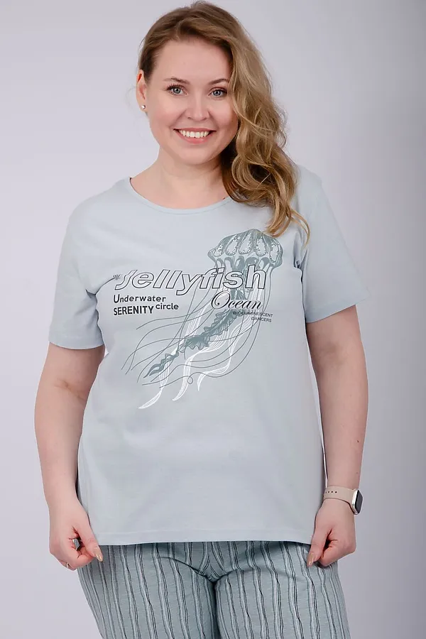 Пижама с бриджами Джелли НАТАЛИ, эвкалипт - фото 2