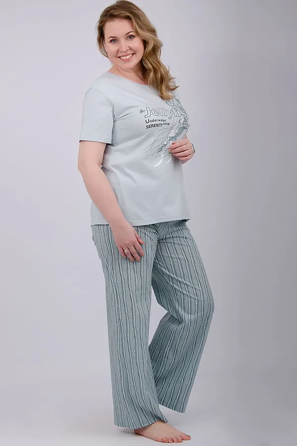 Пижама с брюками Джелли 2 НАТАЛИ, эвкалипт - фото 2