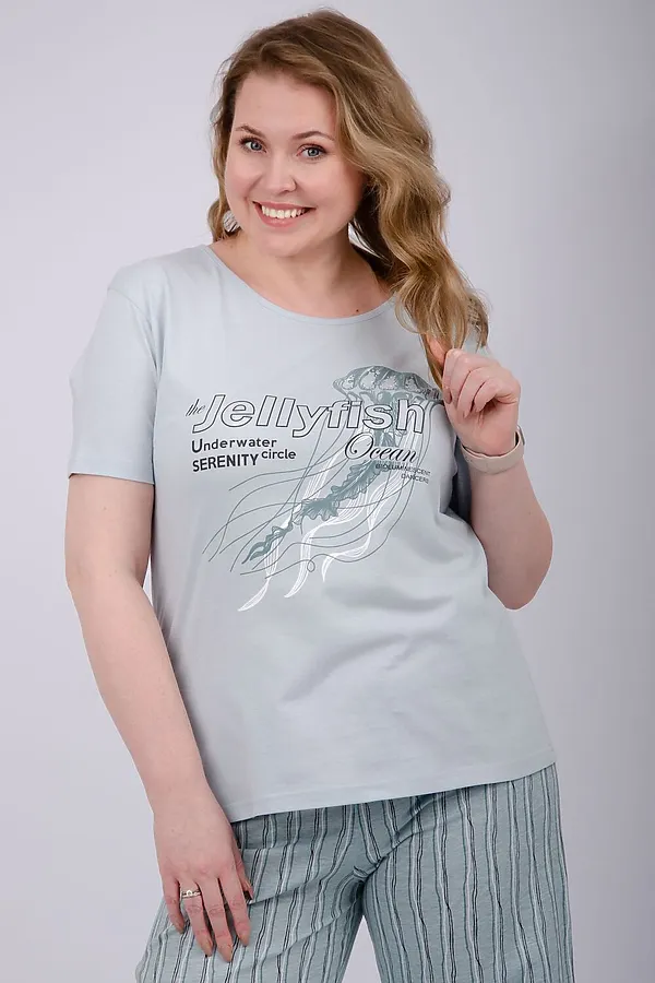 Пижама с брюками Джелли 2 НАТАЛИ, эвкалипт - фото 2