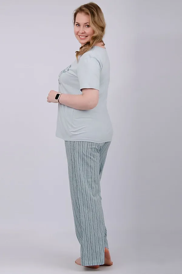 Пижама с брюками Джелли 2 НАТАЛИ, эвкалипт - фото 2