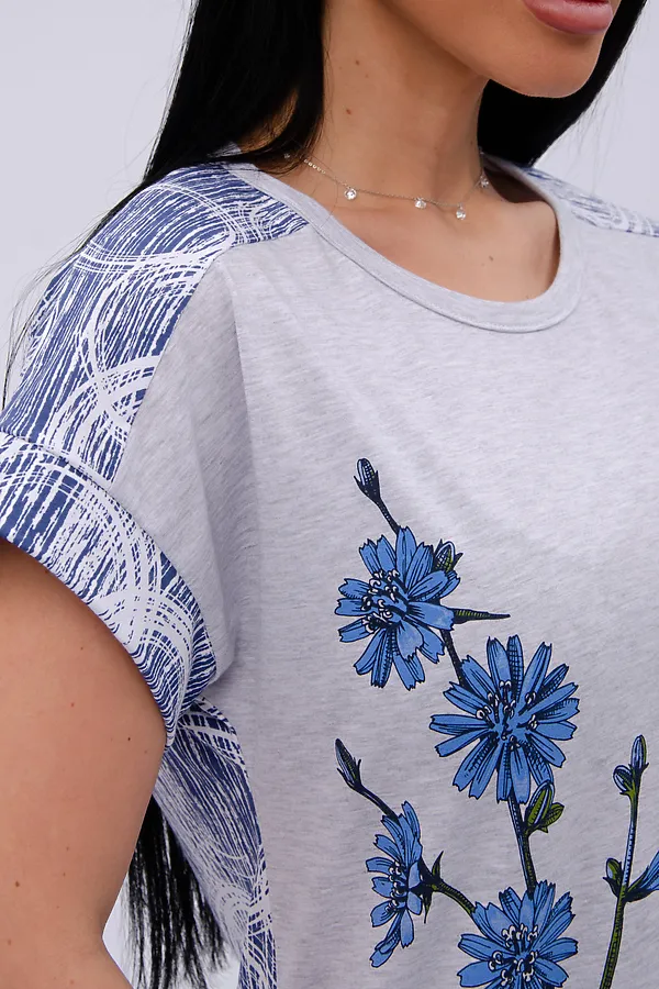 Сорочка Цикорий НАТАЛИ, светло-серый меланж - фото 2