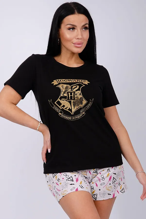 Пижама с шортами Хогвартс НАТАЛИ, в ассортименте - фото 2