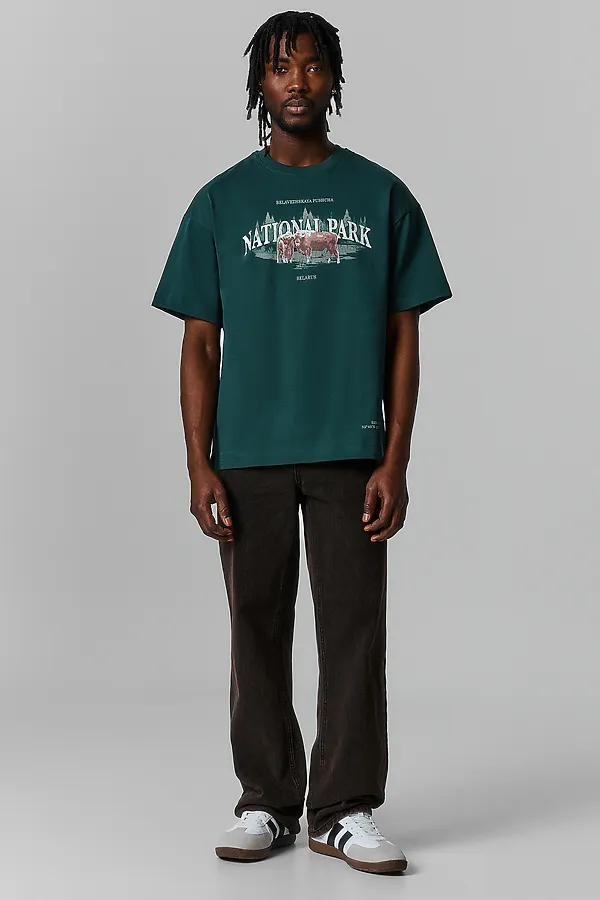 Футболка мужская MARK FORMELLE, т.зеленый +печать1 - фото 2