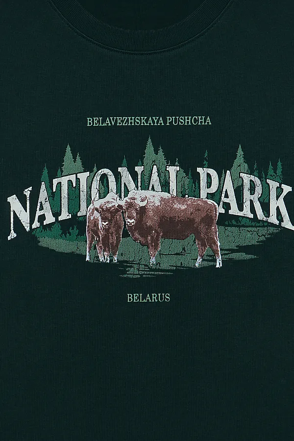 Футболка мужская MARK FORMELLE, т.зеленый +печать1 - фото 2