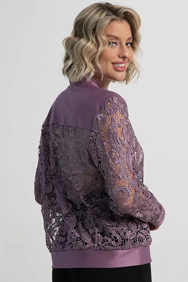 Жакет кружевной Индола LADY TAIGA, сиреневый - фото 2