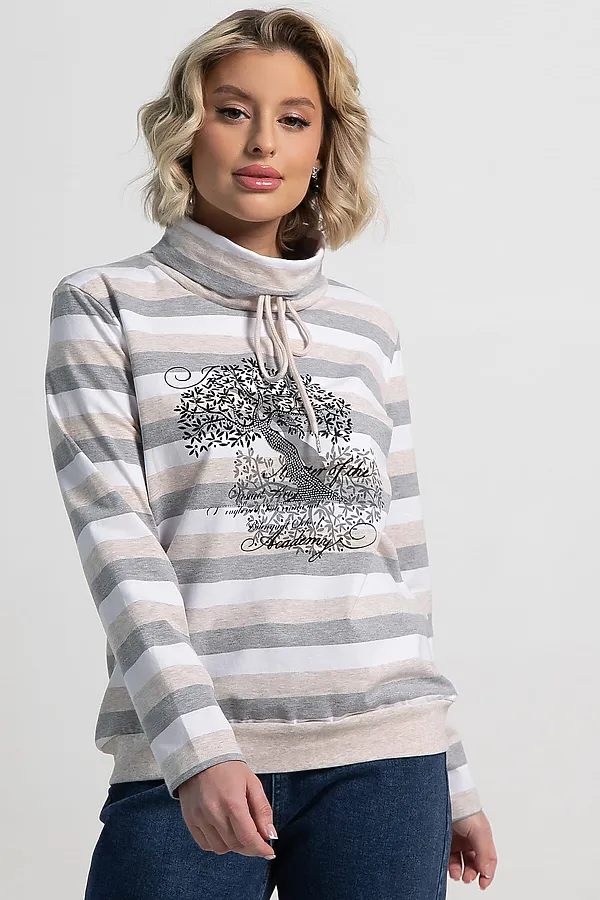 Джемпер Джонэт LADY TAIGA, бело-серая - фото 2