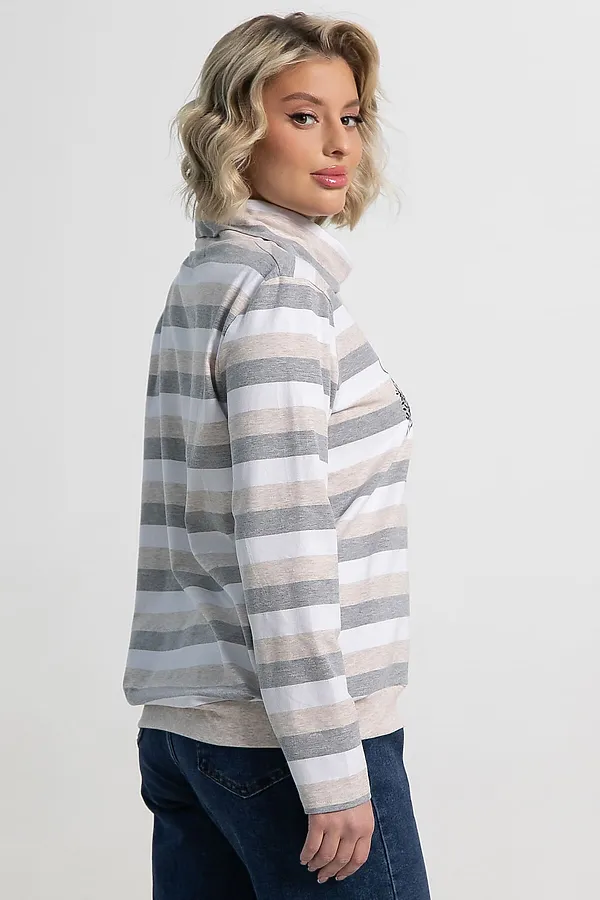 Джемпер Джонэт LADY TAIGA, бело-серая - фото 2