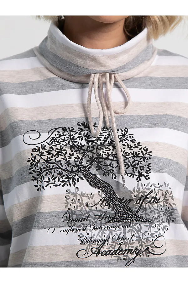 Джемпер Джонэт LADY TAIGA, бело-серая - фото 2