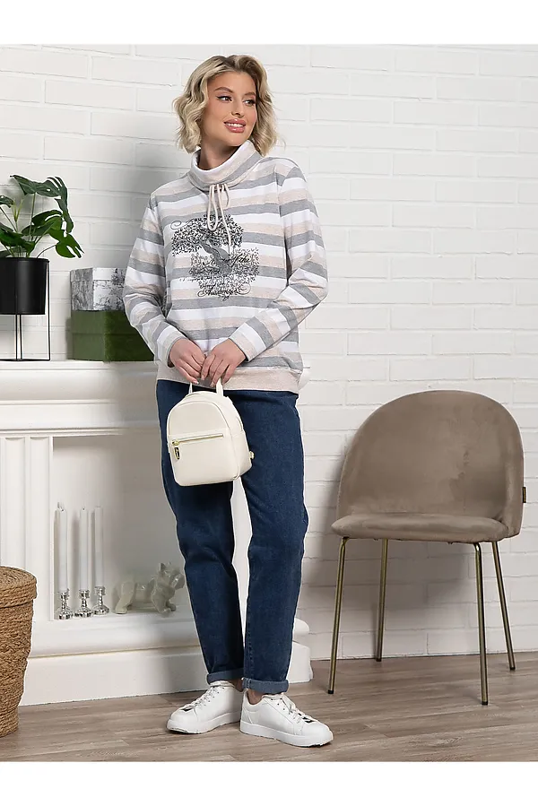 Джемпер Джонэт LADY TAIGA, бело-серая - фото 2