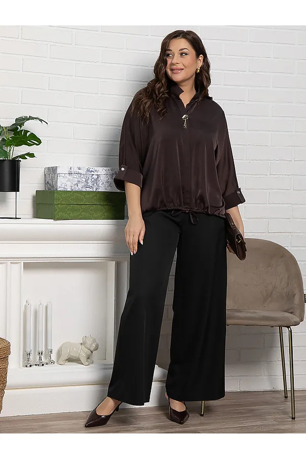 Блуза Серенада LADY TAIGA, шоколад - фото 2