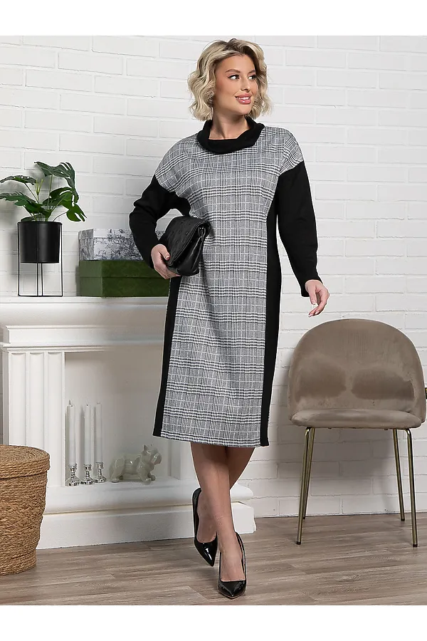 Платье Жанетта LADY TAIGA, черно-серое - фото 2